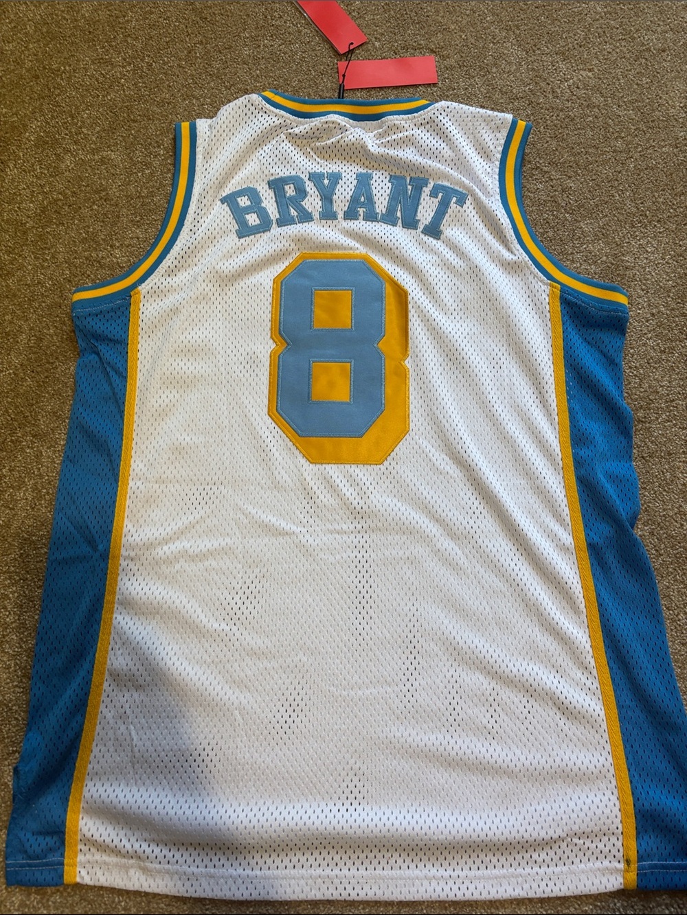 Crenshaw #8 Basketball Jersey in White and Teal - Picture 5 of 6